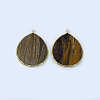 Natural Tiger Eye Pendants G-E526-01H-2