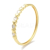 Brass Pave Shell Hinged Bangles for Women BJEW-Z061-11B-1
