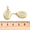 Brass Pave Clear Cubic Zirconia Pendants KK-U009-01B-G-3