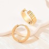 304 Stainless Steel Textured Hoop Earrings EJEW-L307-07G-2