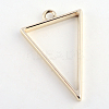 Rack Plating Alloy Triangle Open Back Bezel Pendants PALLOY-S047-09E-FF-2