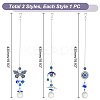 AHADEMAKER 3Pcs 3 Style Evil Eye Pendant Decorations HJEW-GA0001-26-2