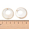 Electroplated Natural Freshwater Shell Pendants with Golden Plated Brass Edge SHEL-M019-02G-3