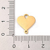 304 Stainless Steel Heart Connector Charms STAS-R222-01G-3