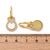 Heart with Flat Round Brass Micro Pave Clear Cubic Zirconia Hoop Earrings KK-D363-11B-G-3