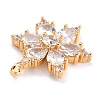 Brass Micro Pave Clear Cubic Zirconia Pendants ZIRC-L097-036G-2