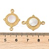 304 Stainless Steel Natural White Shell Flat Round Connector Charms STAS-L288-14G-02-3