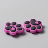 Dog Paw Print Food Grade Eco-Friendly Silicone Beads LS-SIL-WH0008-45E-2