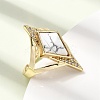 Brass Micro Pave Cubic Zirconia Cuff Rings for Women GG-CBA7610-11G-05-3
