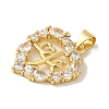 Rack Plating Brass Micro Pave Cubic Zirconia Pendants KK-P267-08G-2