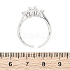 Brass Micro Pave Clear Cubic Zirconia Cuff Rings for Women RJEW-A062-03P-3