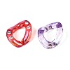 UV Plating Transparent Acrylic & Rhinestone Beads TACR-T029-02M-2