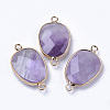 Natural Amethyst Links Connectors G-R472-01A-1