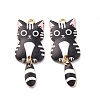 Light Gold Rack Plating Alloy Enamel Pendants X-ENAM-G210-01LG-06-2