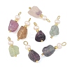 Raw Rough Natural Fluorite and Pearl Pendants PALLOY-JF06010-1