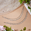 2Pcs Iron Rhinestone Chains with Twisted Chains Boot Strap Chains HJEW-FH00284-4