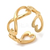 304 Stainless Steel Hollow Open Cuff Rings for Women STAS-D085-18G-1