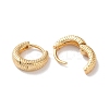 Texture Rings Brass Hoop Earrings for Women EJEW-B056-02G-01-2