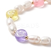 3Pcs 3 Style Natural Pearl & Polymer Clay Beaded Bracelets Set BJEW-TA00236-6