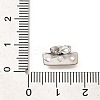 Brass Micro Pave Clear Cubic Zirconia Spacer Bars KK-C031-47P-3