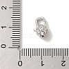Brass Micro Pave Clear Cubic Zirconia Lobster Claw Clasps LS-KK-K371-11A-P-3