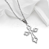 201 Stainless Steel Hollow Cross Pendant Necklaces FS-WGD4837-02-2