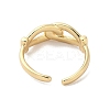 Double Knot Brass Open Cuff Ring for Women RJEW-A040-05G-3
