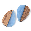 Opaque Resin & Walnut Wood Pendants RESI-S389-027A-C-3