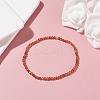 3mm Natural Garnet Beads Stretch Bracelet for Girl Women BJEW-JB07284-01-2