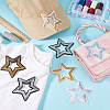 16Pcs 4 Colors Polyester and Plastic Embroidery Lace Appliques DIY-GA0007-40-5