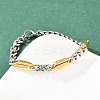 304 Stainless Steel Rhombus Cuban Link Chain Bracelets for Men Women BJEW-G766-07B-3