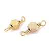 Glass Faceted Hexagon Connector Charms KK-C097-07G-02-2