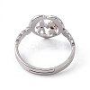 Non-Tarnish 201 Stainless Steel Heart with Lovers Adjustable Ring for Valentine's Day RJEW-K238-11P-2