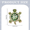 1Pc Tortoise Golden Alloy Brooches JEWB-LP0004-10-2