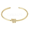 Brass Micro Pave Clear Cubic Zirconia Cuff Bangles for Women KK-CBAED06-08B-G-3