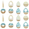 16Pcs 8 Styles Transparent Resin & White Wood Pendants RESI-FS0001-82-1