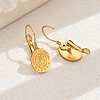 304 Stainless Steel Coin Hoop Earrings GM0292-1