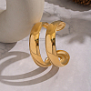 European Style 304 Stainless Steel Double Layers Open Cuff Bangles for Women EH8153-7