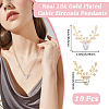 10Pcs Brass Micro Pave Cubic Zirconia Pendants FIND-BBC0004-28A-01-2