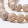 Electroplate Natural Druzy Geode Weathered Agate Beads Strands G-S284-12mm-09-3