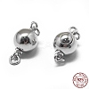 Anti-Tarnish Rhodium Plated 925 Sterling Silver Box Clasps STER-L057-015A-4