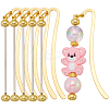 6Pcs Iron & Alloy Bookmarks with Beadable Bar Pendant AJEW-SC0003-11-1