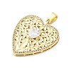Brass Micro Pave Clear Cubic Zirconia Pendants KK-S510-31G-04-2