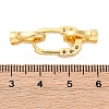 Brass Micro Pave Clear Cubic Zirconia Fold Over Clasps KK-P291-14G-3