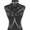 Black PU Leather Chest Harness Belts FS-WG16471-01-1