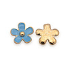 Rose Gold Plated Alloy Enamel Flower Cabochons LS-ENAM-J451-06RG-1