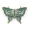 Zinc Alloy Butterfly Pendants Rhinestone Settings PALLOY-R065-011-FF-2