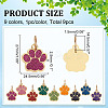 9Pcs 9 Colors Alloy with Shining Powder Pendants FIND-WR0011-84-2