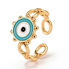 Real 18K Gold Plated Brass Cuff Ring RJEW-C014-03-4