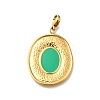 Oval 304 Stainless Steel Enamel Pendant Decorations STAS-R159-47G-02-1